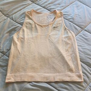 Nike Dri-FIT Mesh Sleeveless Tank Top Light Peach Cream Size Medium
